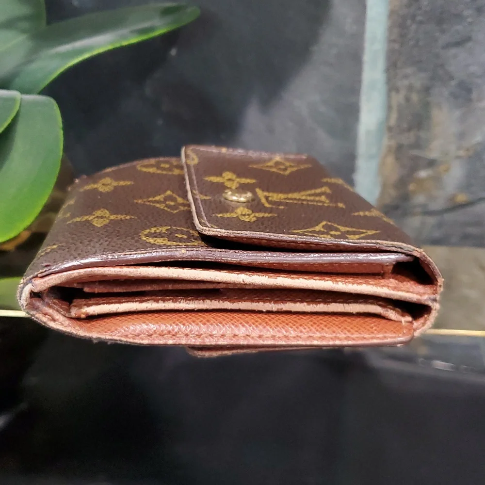 Louis Vuitton small monogram two way snap wallet brown tan luxury designer used - Picture 3 of 11